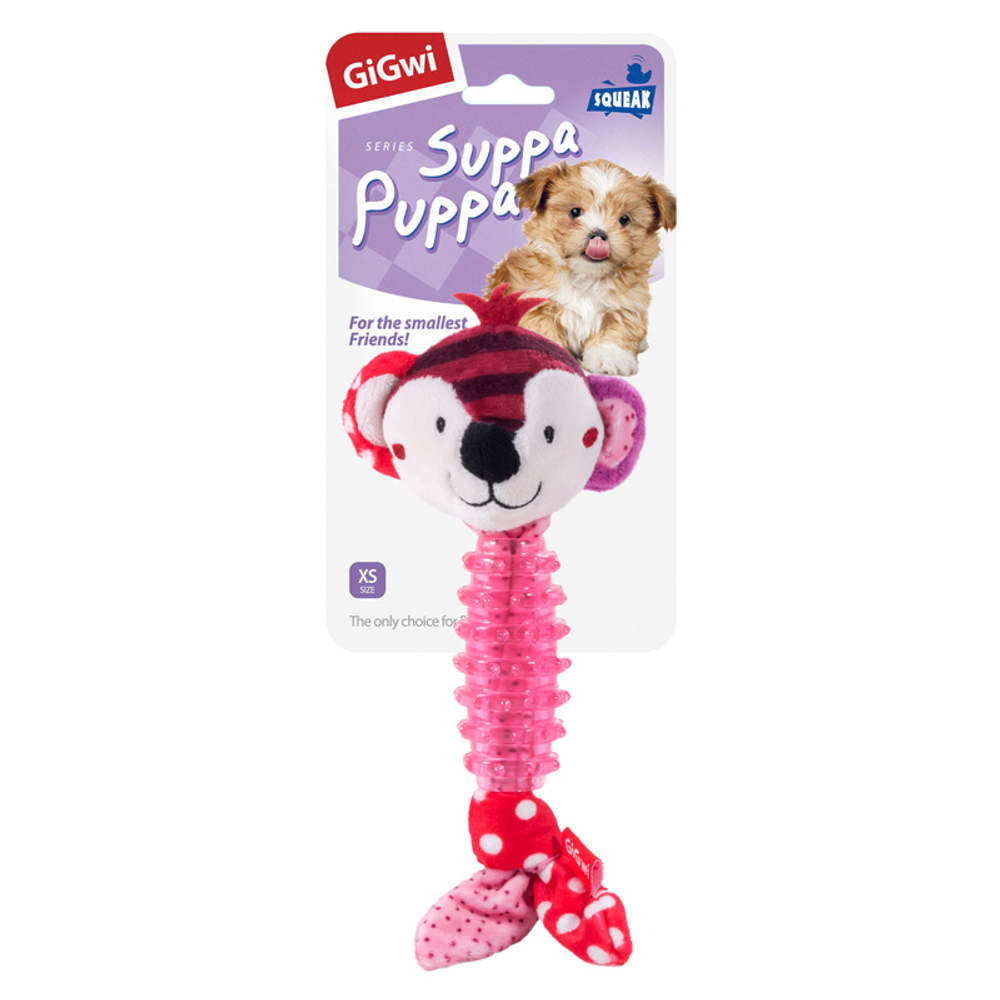 75530 Игрушка для маленьких собак Обезьяна с пищалкой 15см, серия SUPPA PUPPA