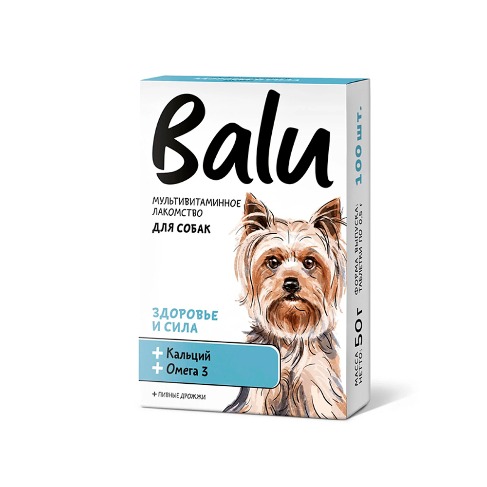 BALU Здоровье и сила (кальций и омега-3) Лакомство для собак 100 т (Балу)