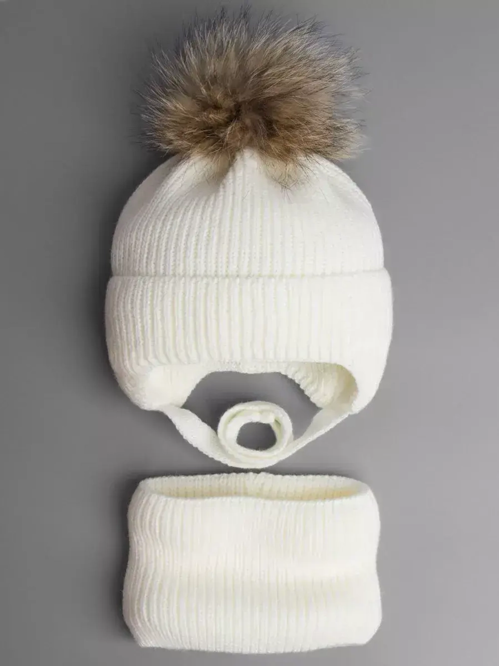 Шапка детская зимняя и снуд вязаные