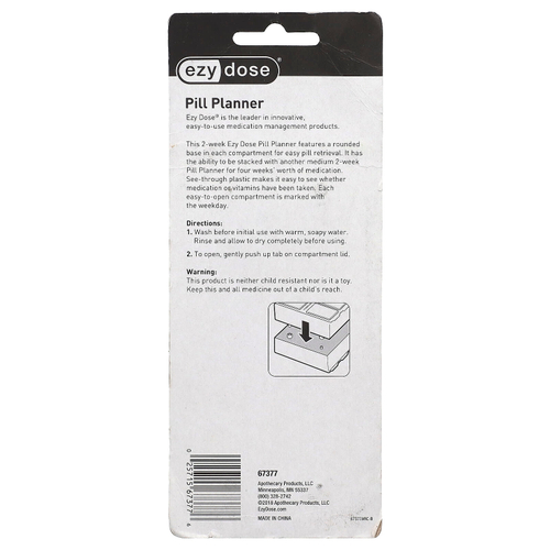 Ezy Dose, 2-недельный органайзер для таблеток, средний, 1 шт.