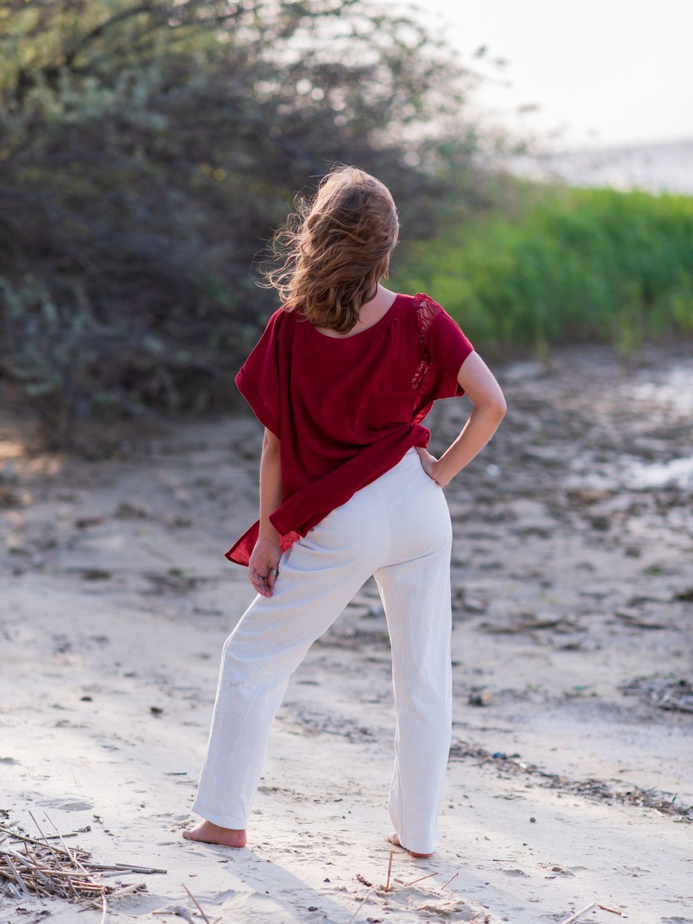 Оверсайз бохо-топ Chintamani (красная охра)