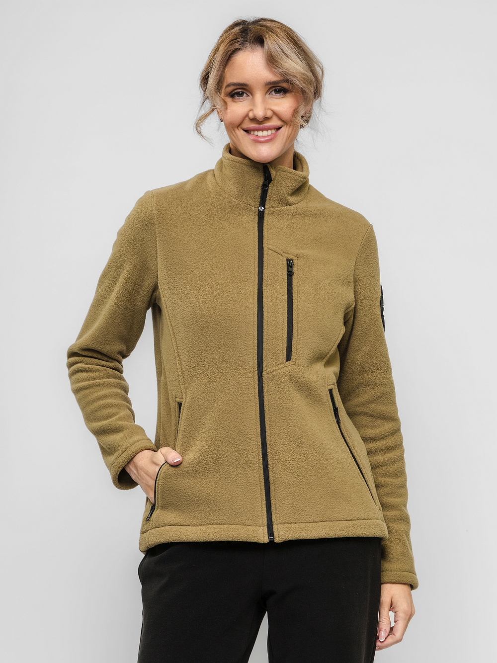 Кофта "НОХО" флисовая женская, цвет "Болотные угодья"