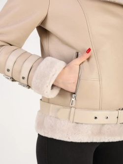 Дубленка зимняя натуральная короткая авиатор