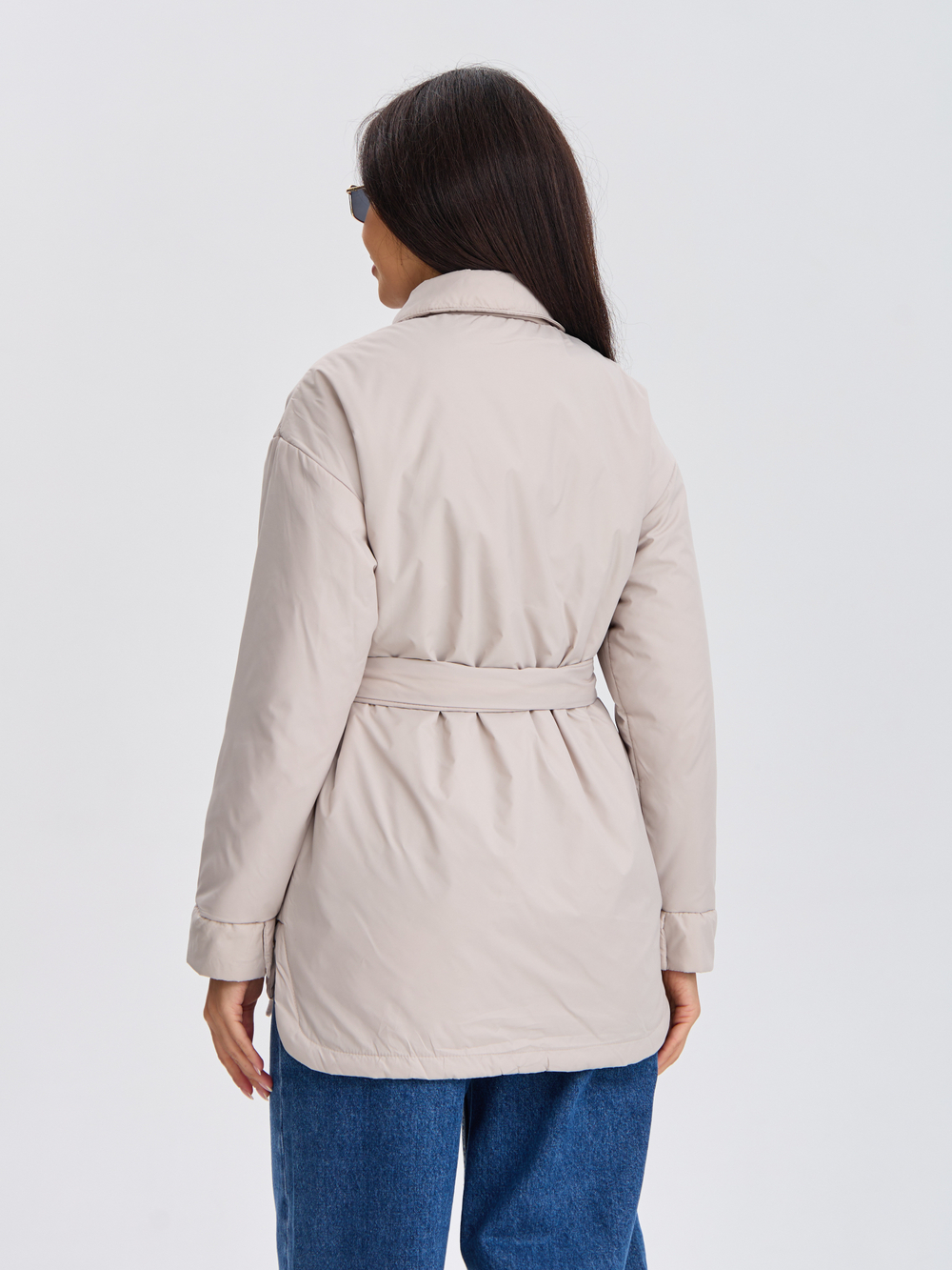 Куртка демисезонная укороченная бежевая