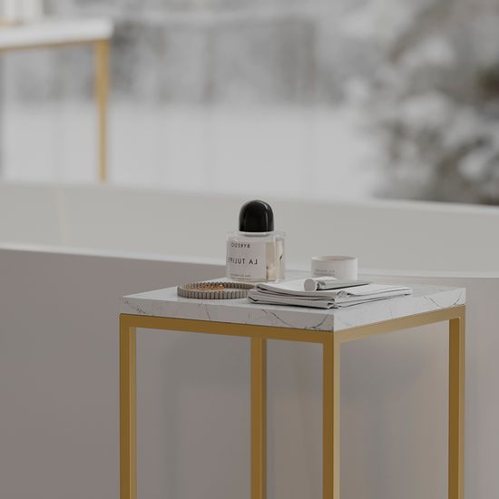 Набор из 2-х столиков mayen gold, белые/золотистые