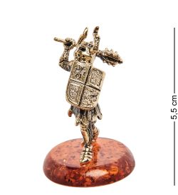 Народные промыслы AM-1391 Фигурка «Рыцарь с булавой» (латунь, янтарь)