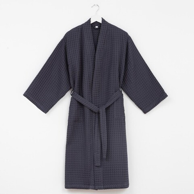 Халат вафельный мужской удлиненный Этель "Boho" р. 54-56, цв. темно-серый, 100%хл, 290 г/м2