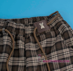 теплые брюки клетка Мишка плис 4876