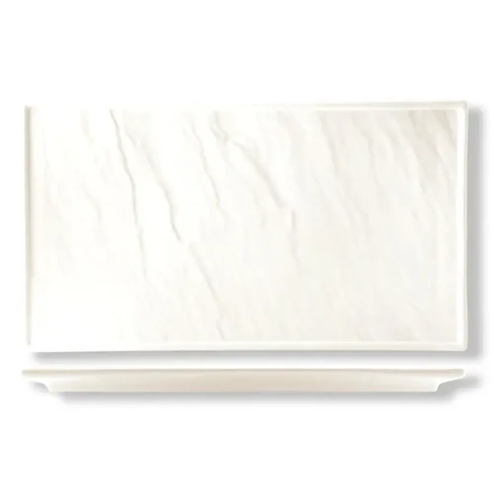 Блюдо прямоугольное 36*25,5 см h2 см Relief белое фарфор P.L. Proff Cuisine [1]