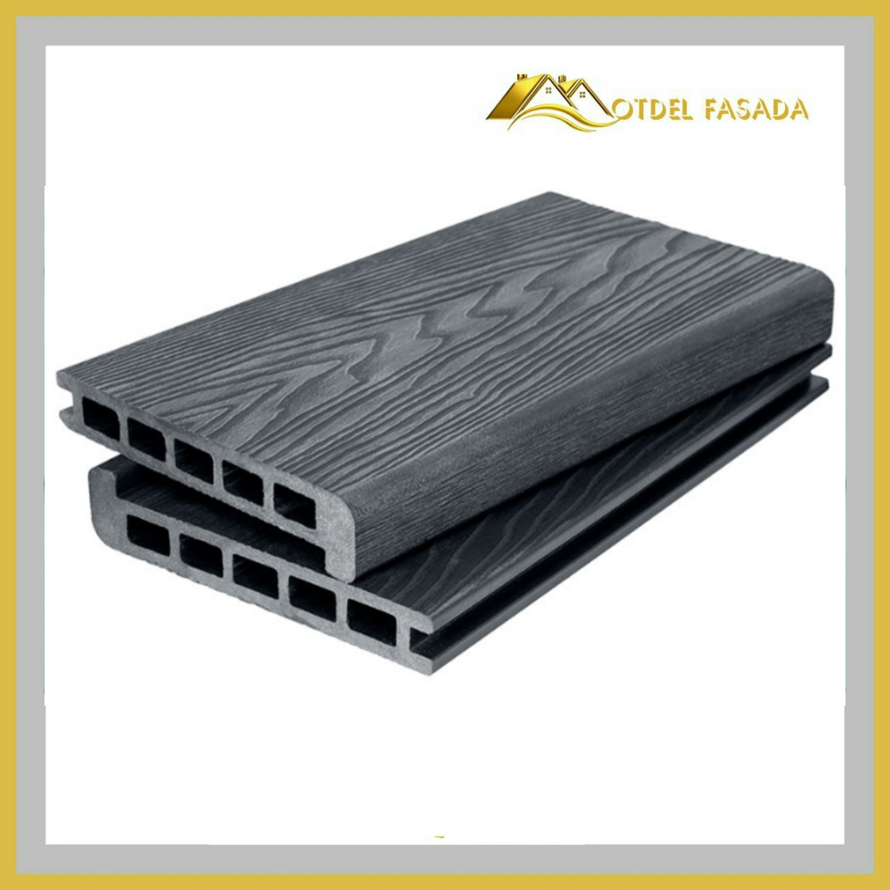 Ступень ДПК PREMIUM 3D Черный Текстура 165*24*3000мм