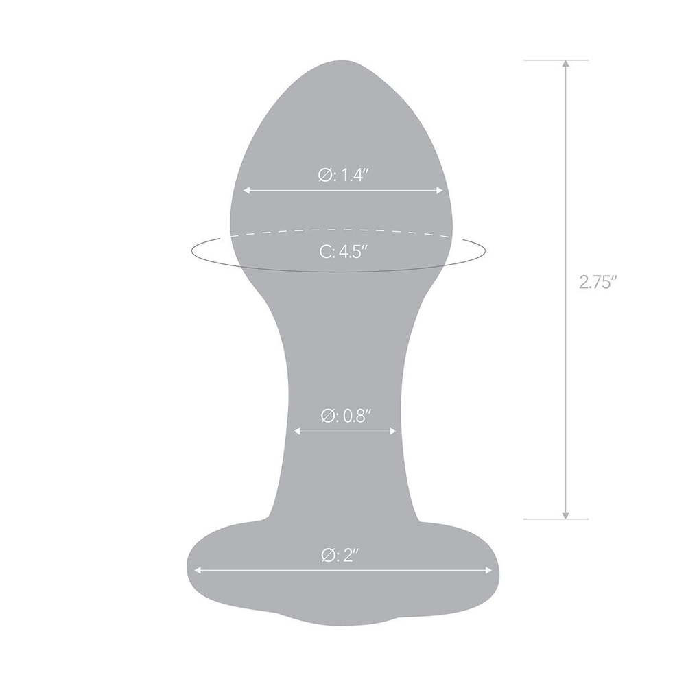 Стеклянная анальная пробка с фиолетовым стразом - 9 см. (Цвет: прозрачный)