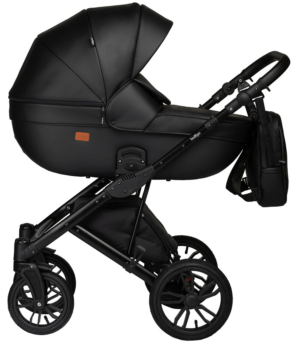 Детская коляска Indigo Mio Eco 2 в 1 01 черная кожа