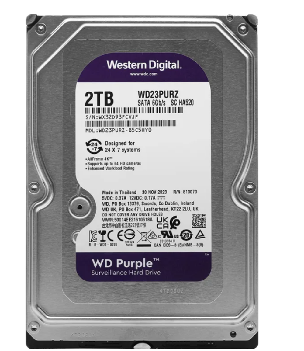 Жесткий диск Western Digital WD Purple 2 ТБ 3,5″ (WD23PURZ)