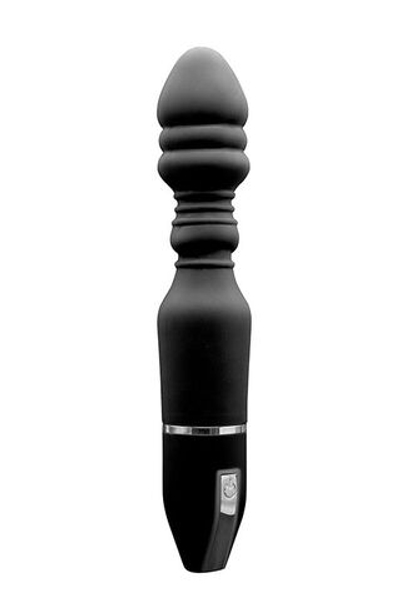 Чёрный анальный вибратор MENZSTUFF ANAL PLEASURE VIBE - 20 см. (Цвет: черный)