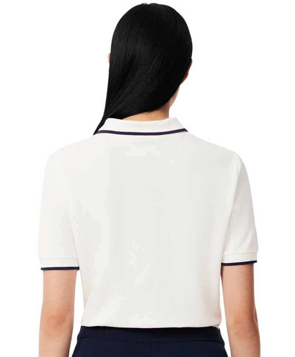 Женское теннисное поло Lacoste Regular Fit Tennis Heat Regulating - white/navy blue