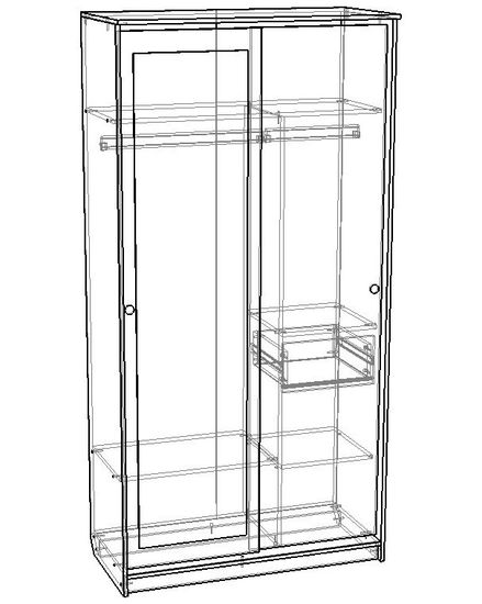 Шкаф-купе  СЕНТ-2 с зеркалом правый