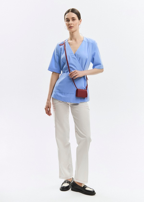 Топ с запахом медицинский женский Йошо, скайблю