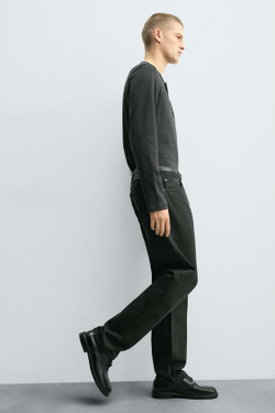 ZARA ДЖИНСЫ STRAIGHT-LEG, УТИНО-ЗЕЛЕНЫЙ