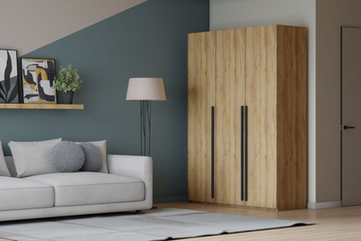 Распашной трехсекционный шкаф Лорена Пакс-3 Дуб Золотистый U1148 120*40*200 см, Желтый   Фиеста