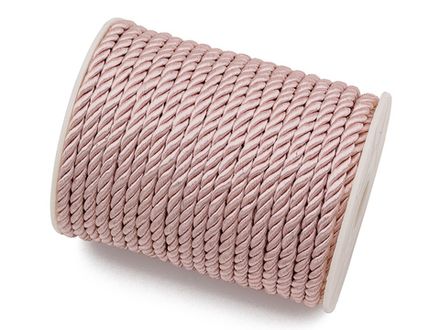 Шнур витой 5мм, пыльная роза (1м)