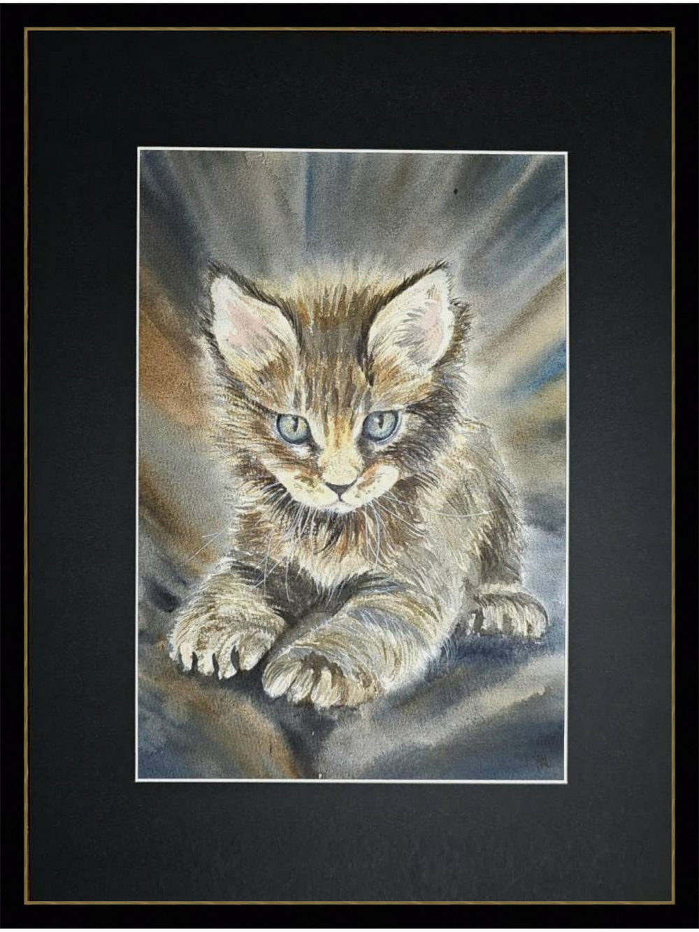 Картина авторская акварельная в паспарту 30х40 см на стену для интерьера "Малыш"