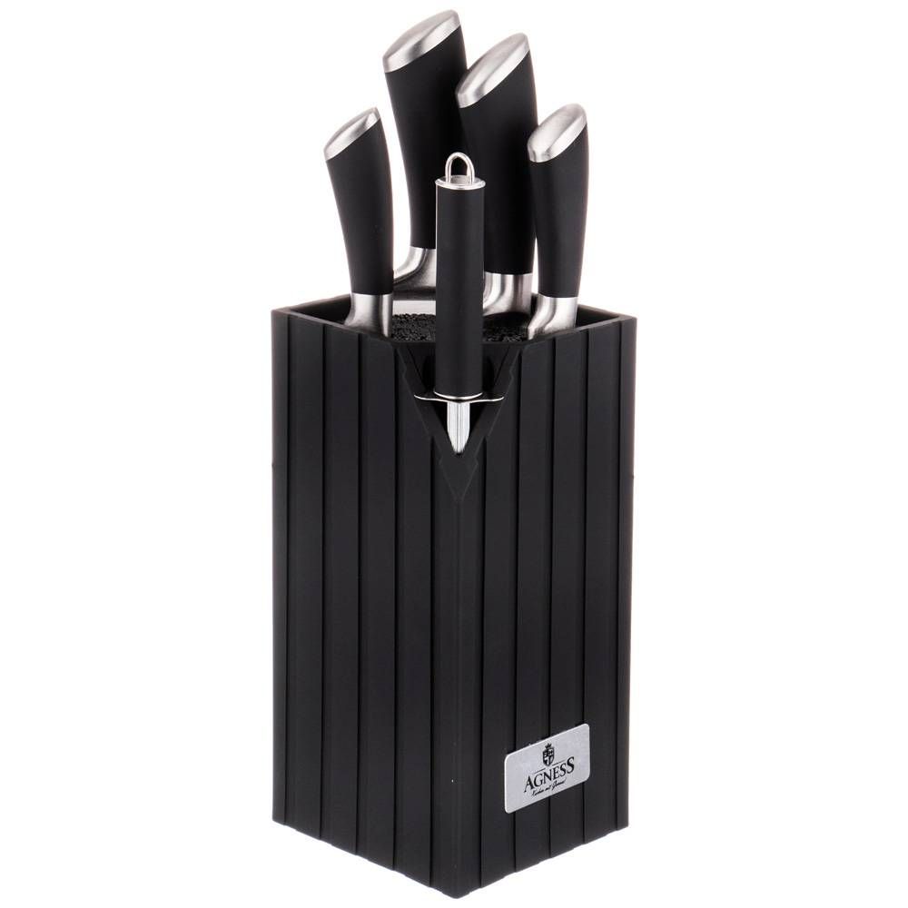 ПОДСТАВКА ДЛЯ НОЖЕЙ AGNESS "BEST" УНИВЕРСАЛЬНАЯ, 12X12X23 СМ