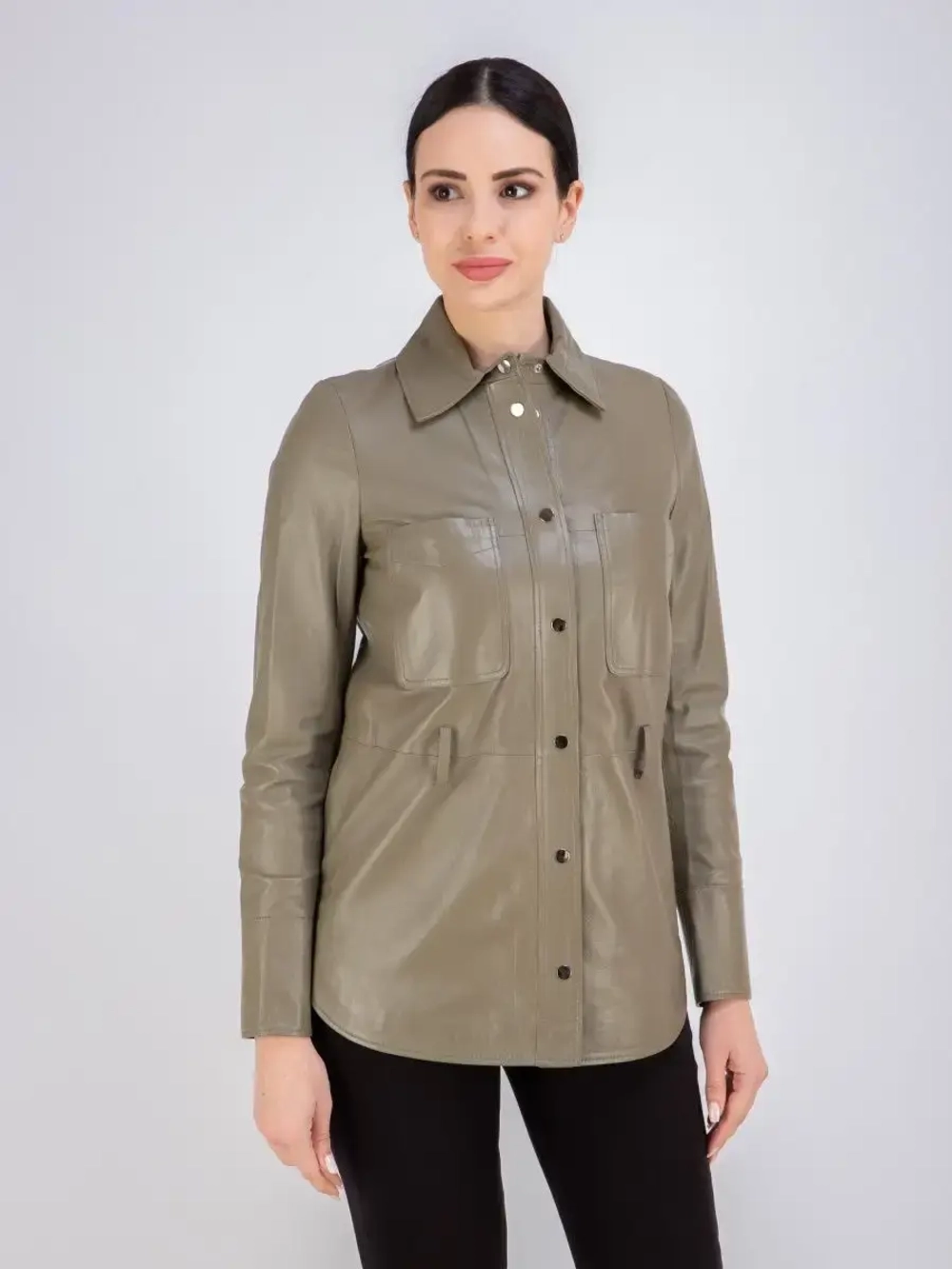 Кожаная куртка демисезонная рубашка