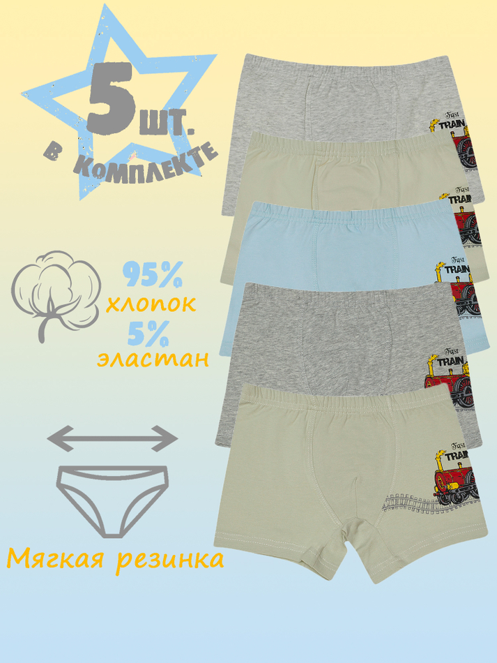 Боксеры для мальчика (5 штук в упаковке)