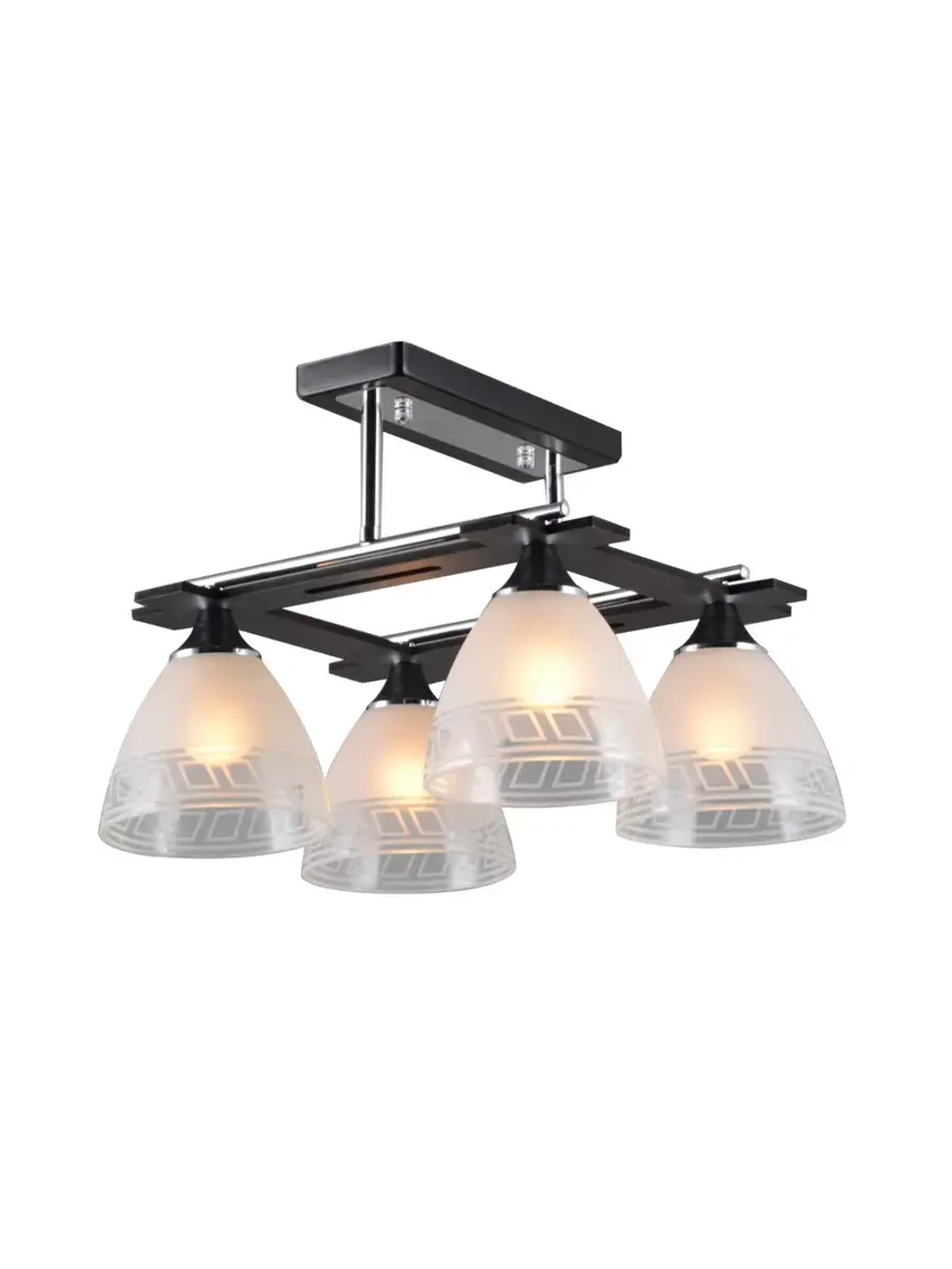 Люстра потолочная LOTER  E27*4*60W черный, хром