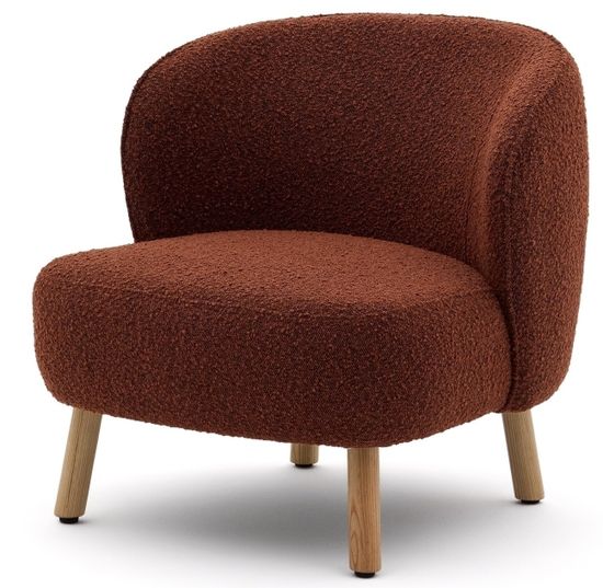 Кресло Ulit из терракотового букле с ножками из бука в натуральной отделке Испания