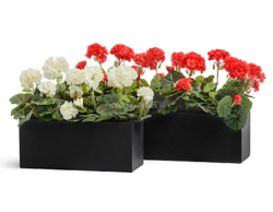 Кашпо TREEZ ERGO - серия Just - Узкий низкий прямоугольник - Антрацит