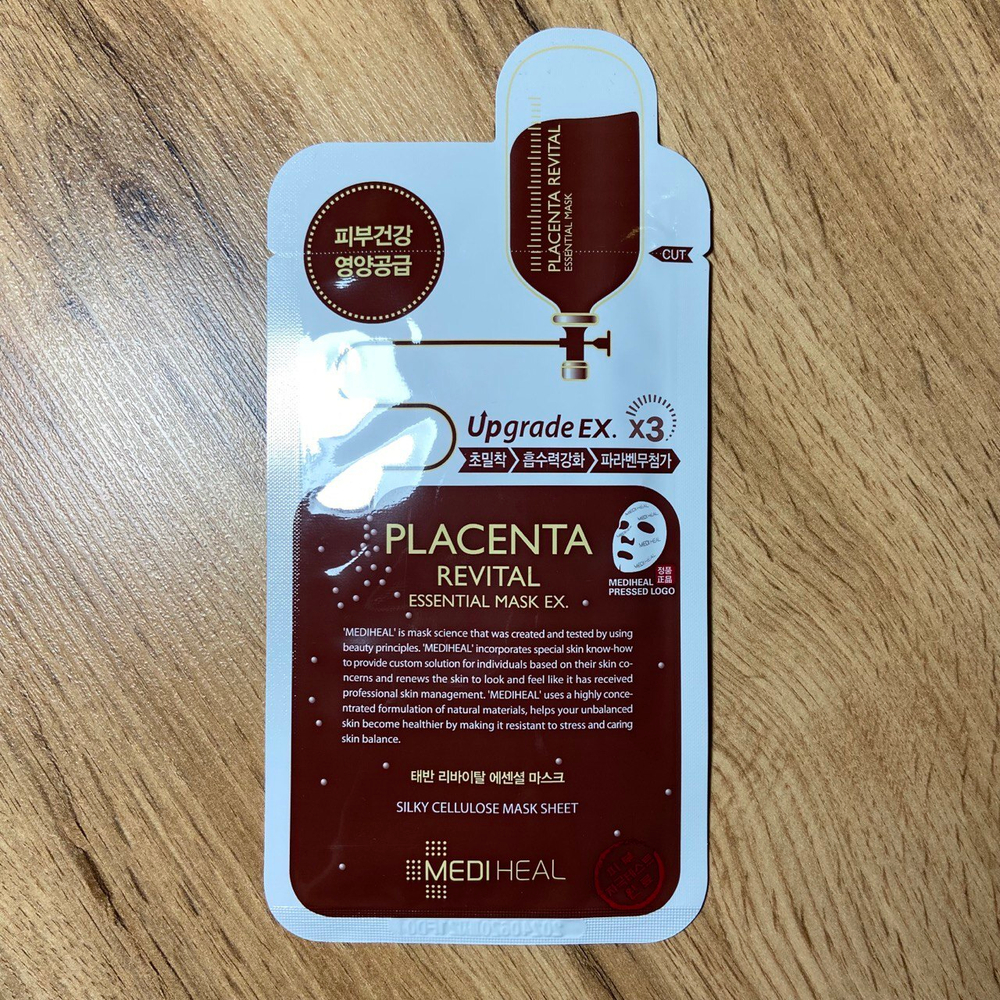 Маска для лица Mediheal Placenta Revital Essential Mask Ex тканевая с экстрактом плаценты 24 мл