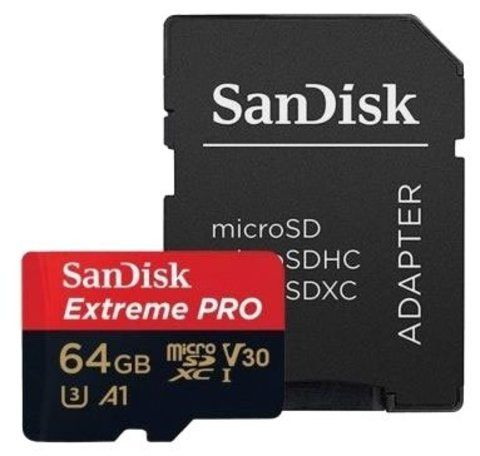 Карта памяти SanDisk Extreme Pro microSDXC Class 10 UHS Class 3 V30 A1 100MB/s 64GB + SD adapter (SDSQXCG-064G)