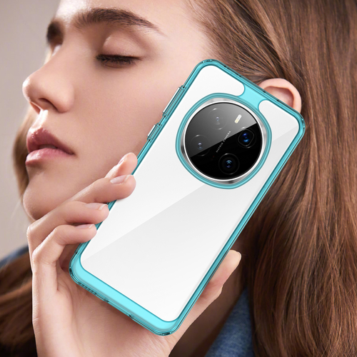 Усиленный защитный чехол для Huawei Honor Magic 7 Pro (мягкие боковые рамками бирюзового цвета)