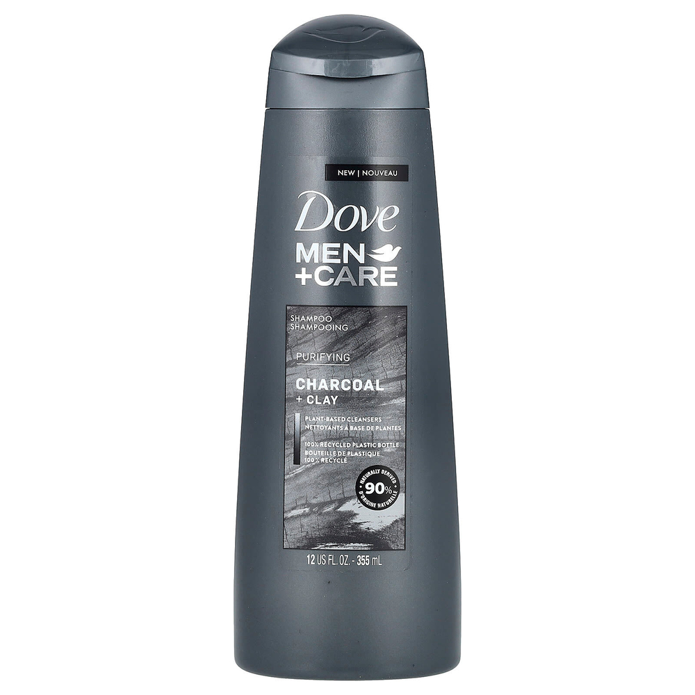 Dove, Men + Care, шампунь, очищающий, уголь и глина, 355 мл (12 жидк. унц.)