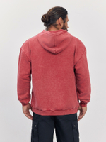 Худи garment dyed (бордовый)