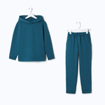 Костюм (толстовка+брюки) для мальчиков футер с начёсом А.75-24 ФНТ, петрол, р.110 9498453 (Юниор Текстиль)