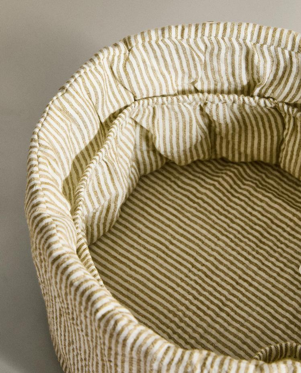 ZARA HOME ДЕТСКИЙ КРУГЛЫЙ ОРГАНАЙЗЕР ДЛЯ ХРАНЕНИЯ В ПОЛОСКУ, ЗЕЛЕНЫЙ