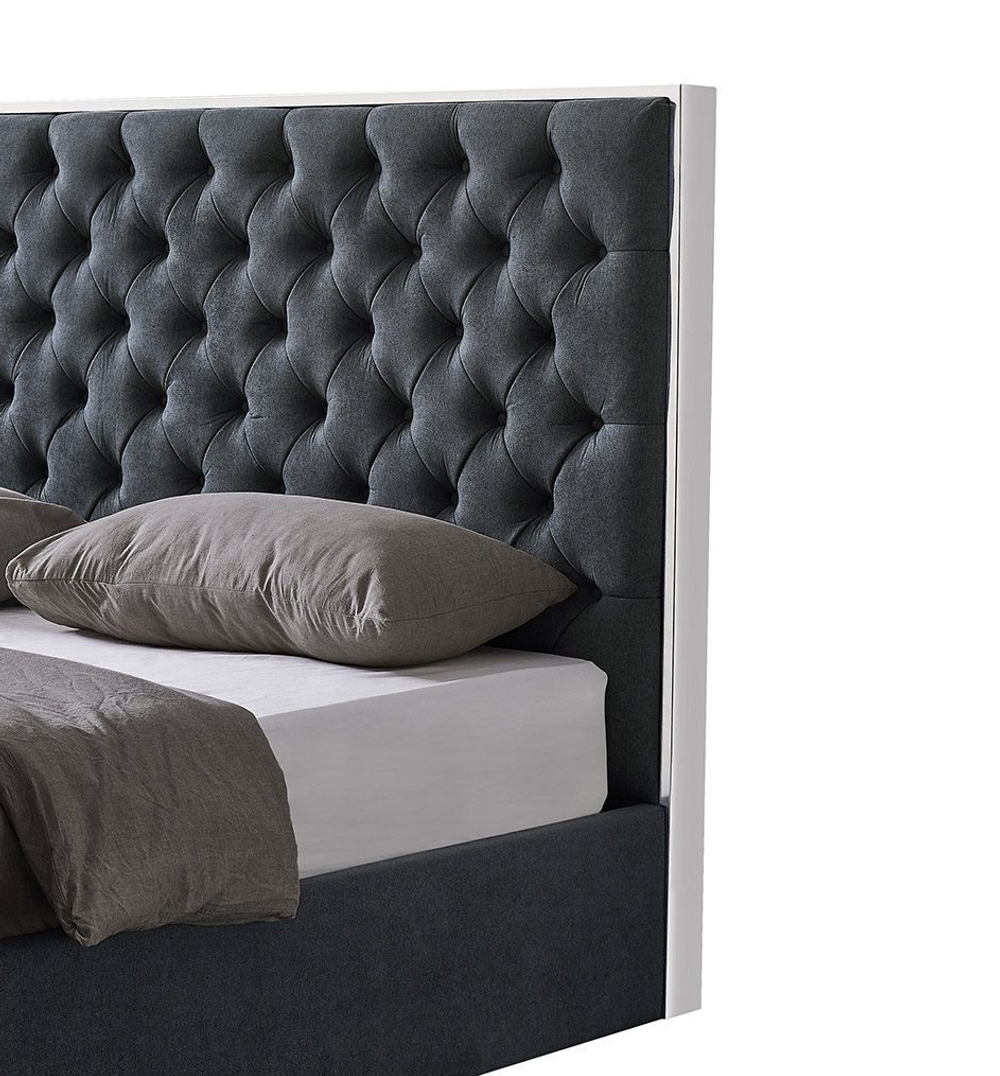 Кровать LBD1704 серая с ящиком для белья