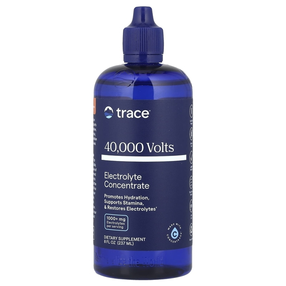 Trace Minerals Комплекс «40,000 Volts» жидкость 237 мл , Электролиты