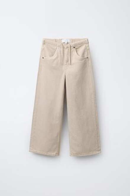 ZARA ДЖИНСЫ WIDE LEG, БЕЖЕВЫЙ