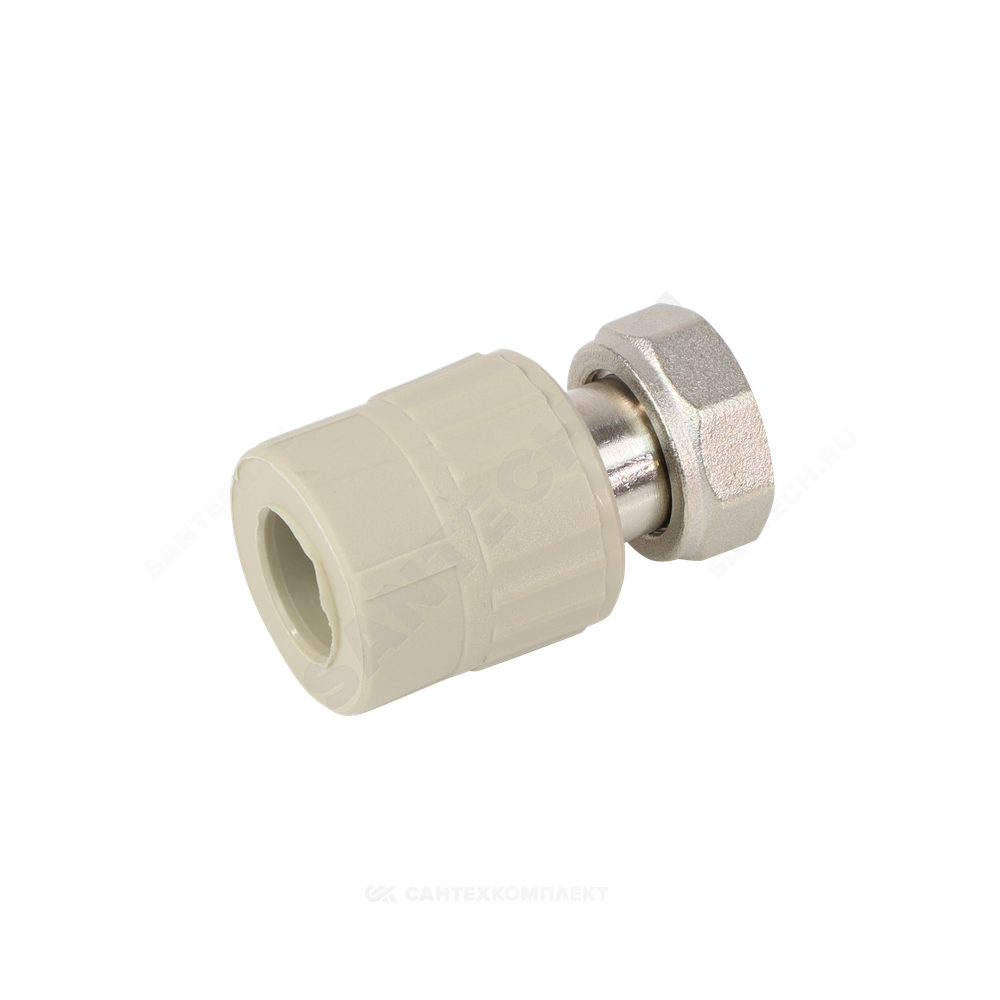 Муфта PP-R комбинированная серая Дн 20х3/4" с накидной гайкой VALFEX 10139120Г