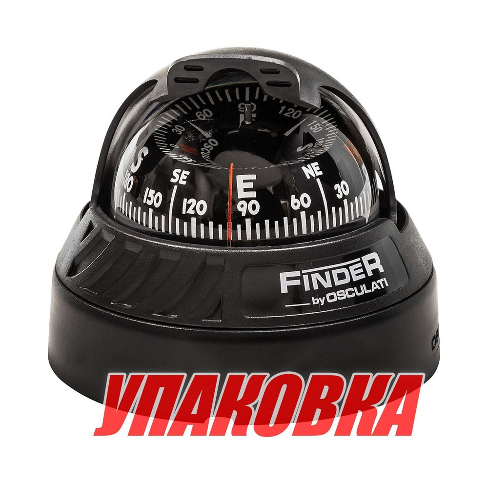 Компас FINDER размер 2 5/8 (67 мм), накладной, черный (упаковка из 4 шт.)
