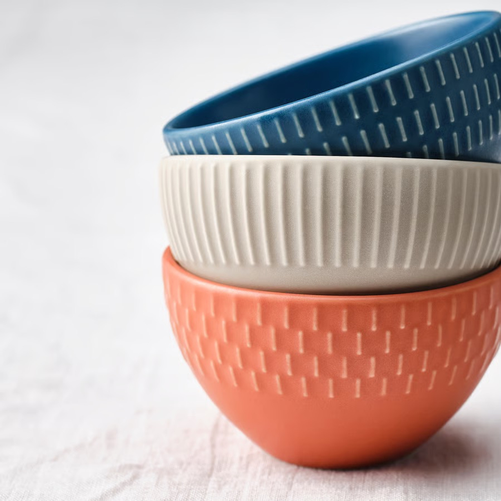 КЕЙСЕРЛИГ KEJSERLIG Набор мисок 10 см 3 шт, цветные