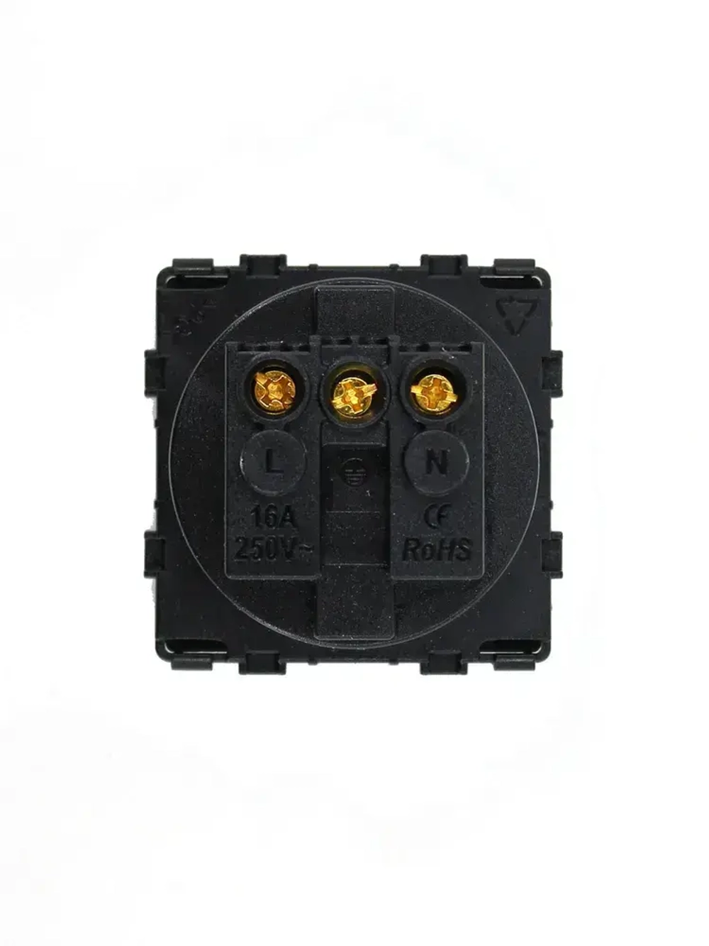 Механизм розетки KLUST Basic с заземлением, со шторками, черный