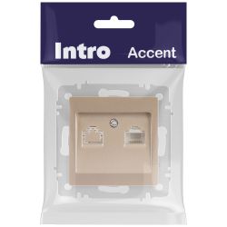 Розетка Intro Accent 6-303-04 информационная RJ45, IP20, СУ, шампань