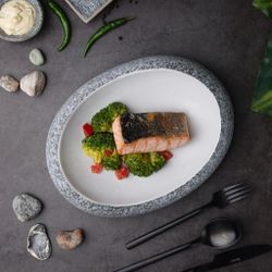 Блюдо овальное 26*20 cм h6 cм 300 мл Stone White Matt New Taiga P.L. [1]