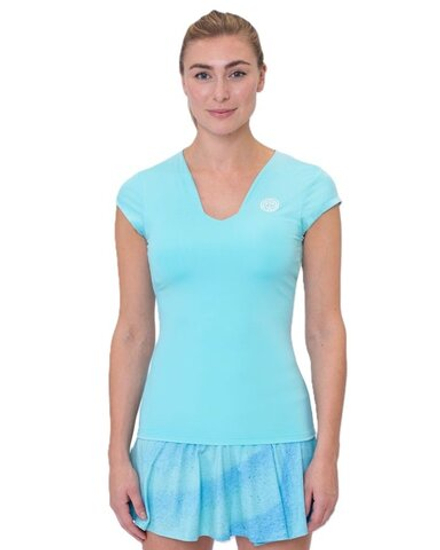 ОДЕЖДА ДЛЯ ТЕННИСА Женская, Футболка BIDI BADU BEACH SPIRIT V NECK .