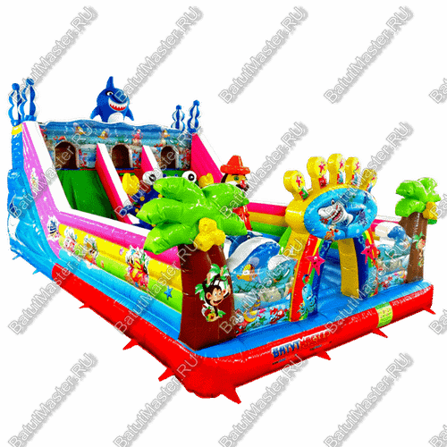 Батут с горкой "В гостях у моря" 12*6*6 м