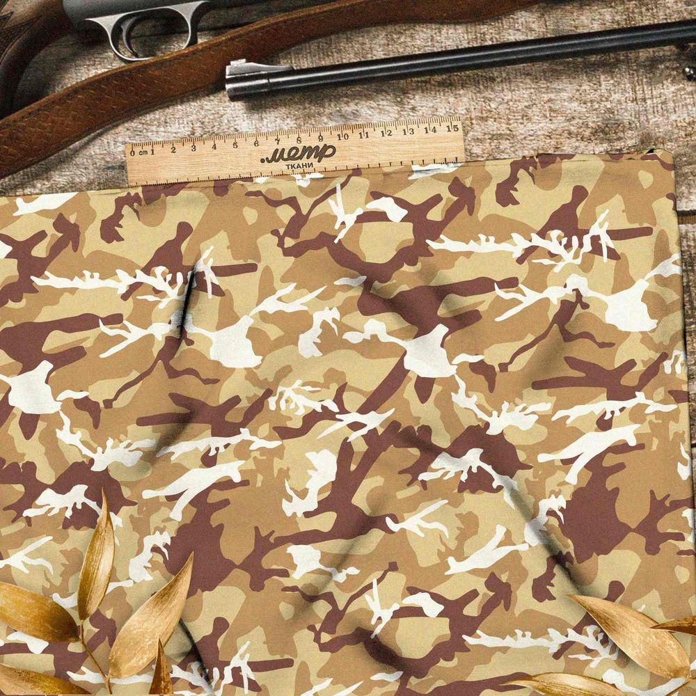 Ткань шифон коричневый милитари